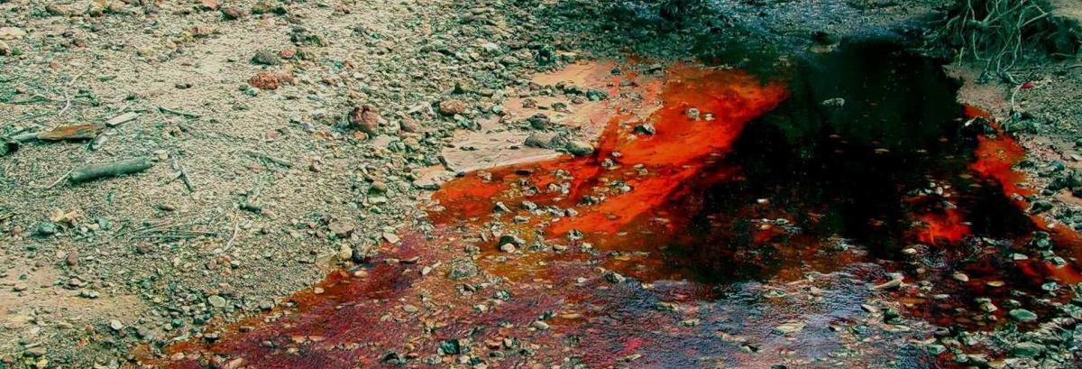Sol pollué par un liquide